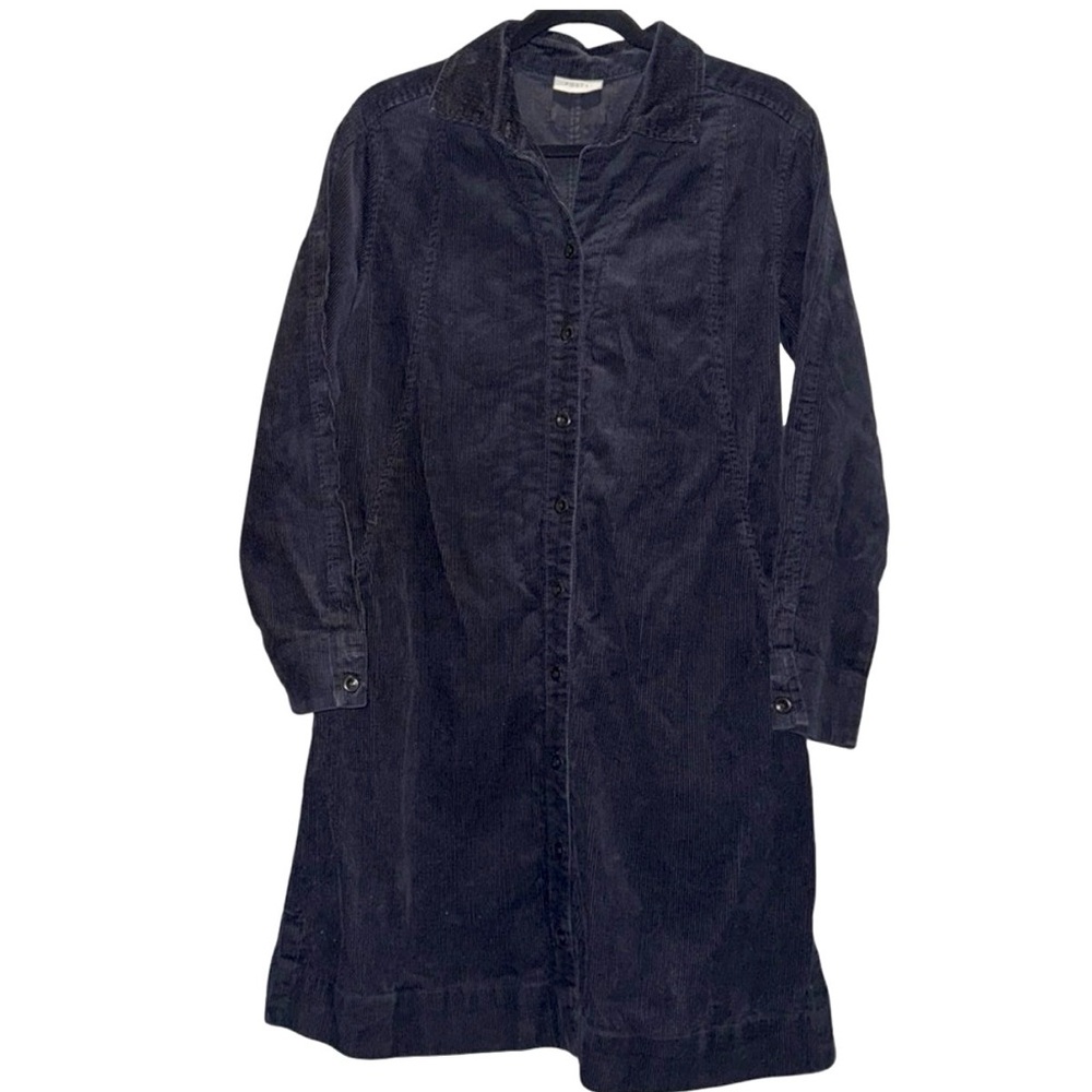 Poetry Black Corduroy Shirt Dress Hemp Organic Cotton UK 8 US 4 Small